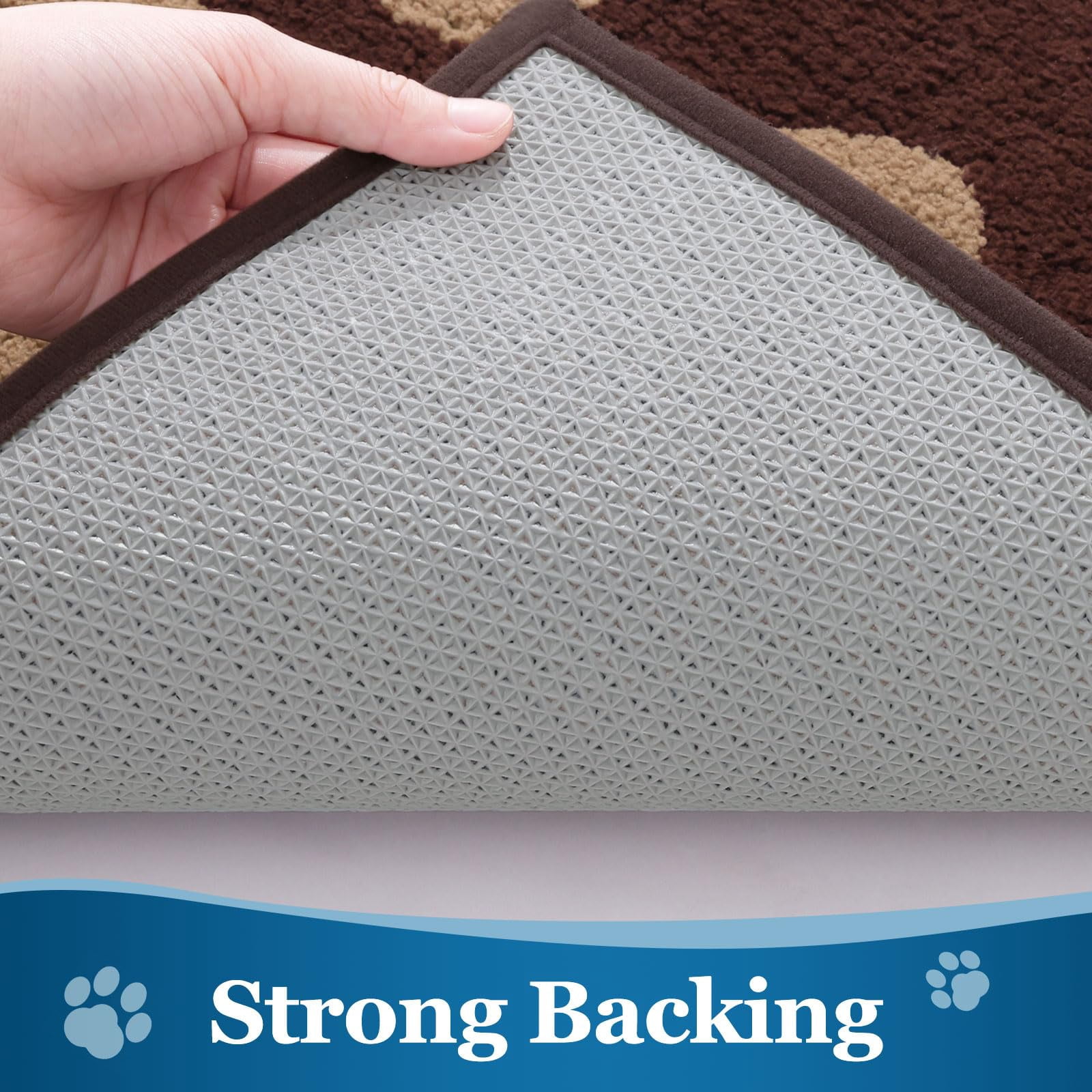 Smiry Dog Door Mats for Muddy Shoes and Paws, Non Slip Low-Profile Washable Indoor Doormats, Absorbent Dirt Trapper Entryway Rugs, 30"x20", Brown