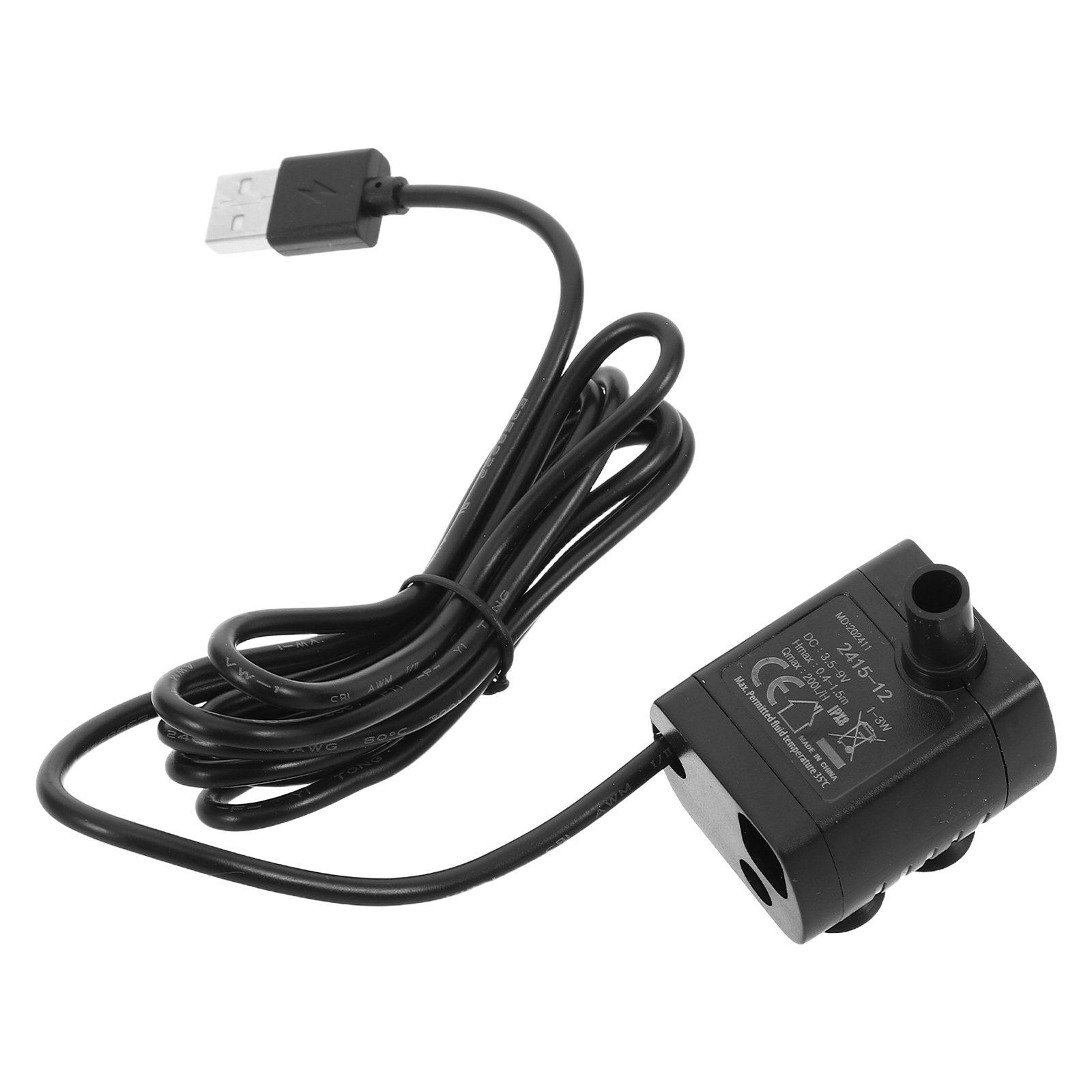 MOKKHNB USB Powered Black Small Submersible Fish Pump Ultraquiet