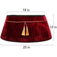 thumbnail image 2 of Christmas Tree Collar 25 Inch, Large Velvet Tree Skirt with Tassels, Country Rustic Holiday Indoor Decorations, Red & Green, 2 of 5