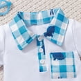 thumbnail image 6 of KPOPLK Toddler Baby Boy Clothes 3 6 9 12 18 Months 2 3T 4T Summer Spring Polo Shirt Shorts Sleeves Set Button Outfits 2 PCS(2-3 Years,Blue), 6 of 7