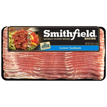 Smithfield Naturally Hickory Smoked Bacon, Lower Sodium, No Sugar Added ...