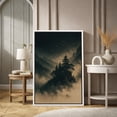 thumbnail image 2 of Framed Canvas Print Moody Mountain Forest Wall Art Dark Atmospheric Nature Landscape Decorative for Living Room Bedroom - 24"x36" WHITE, 2 of 8