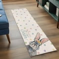 thumbnail image 3 of Happy Easter 2'x6' Runner Rugs for Hallway Kitchen Bedside Non Slip Washable, Spring Rabbits Polka Dots Beige Burlap Entryway Rug Runners with Rubber Backing, Long Carpet Runner for Laundry Room, 3 of 8