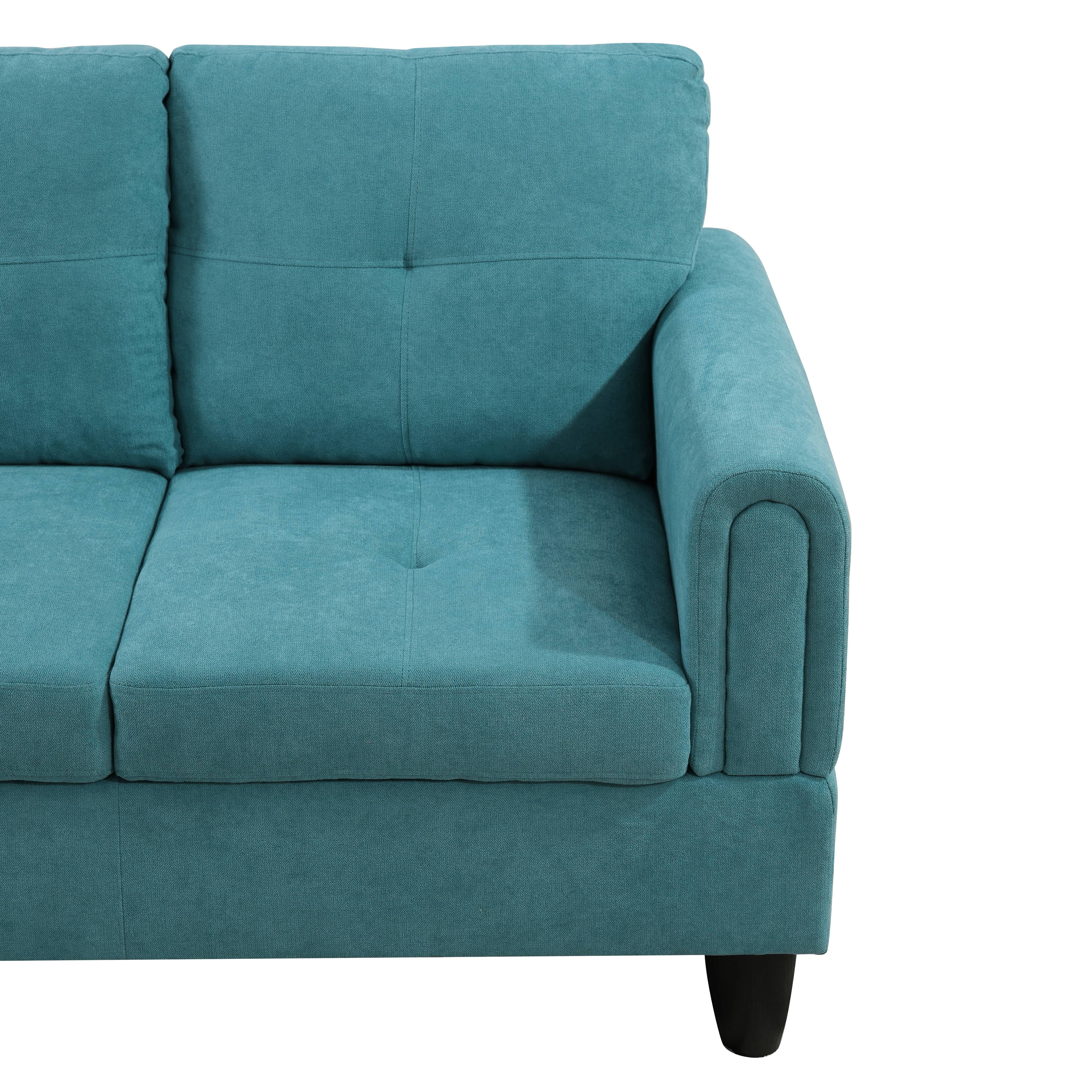 MAYEERTY Teal Blue Modern 3-Piece Couch Vibrant Unique Chic Living Room Furniture