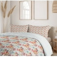 thumbnail image 6 of Ambesonne Floral Duvet Cover Set, Retro Warm Colored Fall, 2-Calking, Coral Yellow Grey, 6 of 7