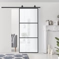 thumbnail image 6 of HOMCOM 36" x 84" Sliding Door with Hardware Kit, Handle, & Track, Industrial Frosted Tempered Glass Door with Carbon Steel, Easy Installation, 6 of 9