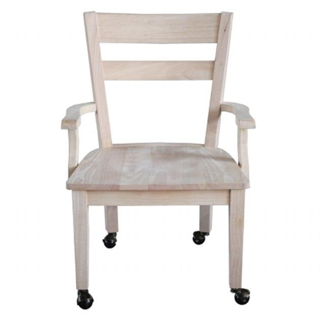 Dining Chair With Casters Unfiinished, Dining Side Chairs With Casters