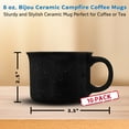 thumbnail image 5 of 10 Bijou Ceramic Campfire Coffee Mugs Set, 8 oz. - Ceramic, Speckled, Sturdy, C-handle - Black, 5 of 5