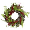 thumbnail image 2 of Northlight Frosted Pine Cones and Berries Small Artificial Christmas Wreath - 18" - Unlit, 2 of 4