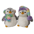 thumbnail image 2 of Set of 2 POMPOM RAINBOW PENGUIN Winter Penguins 9" Stuffed Plush, Aurora, 2 of 8