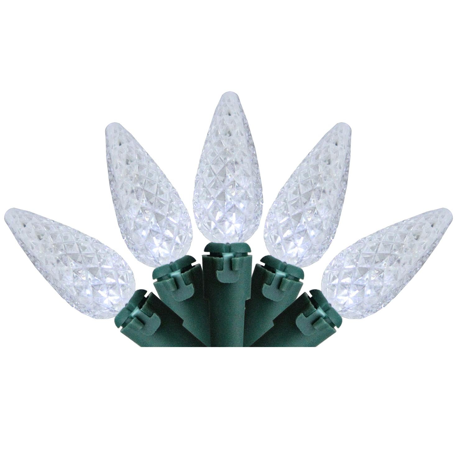 Set of 70 Pure White LED C6 Christmas Lights