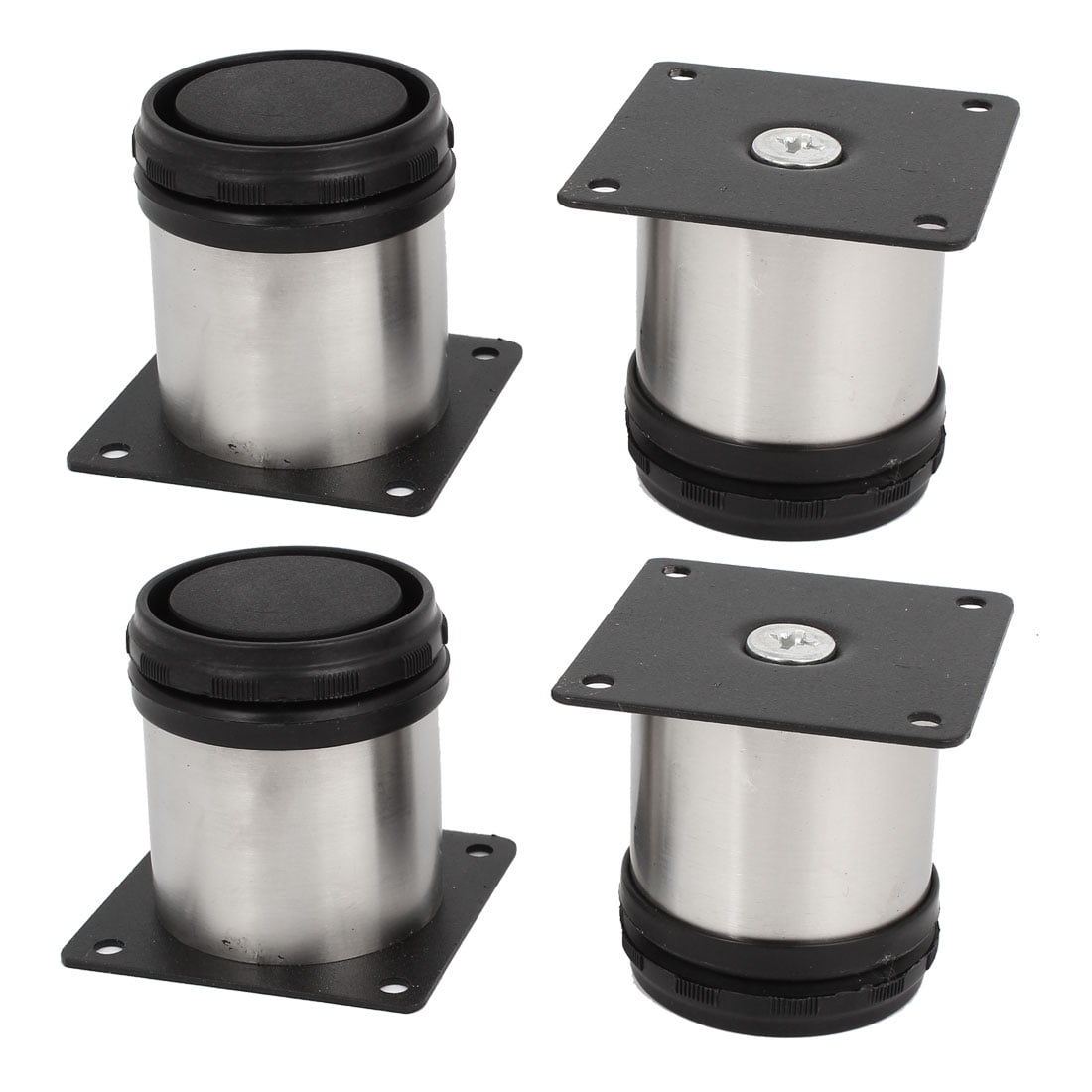 Unique Bargains 4Pack Stainless Steel Furniture Adjustable Leg Foot 2.