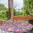 thumbnail image 2 of Ambesonne Floral Fitted Round Tablecloth, Dots Flowers Leaves Nature, 45"- 56" Diameter, Pink and Pale Almond Green, 2 of 5
