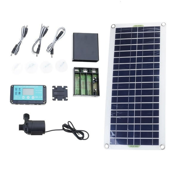 WE-POLUJ 100W Solar Panel Water Pump 5m Lift Energy Storage Box Garden Fountains Set