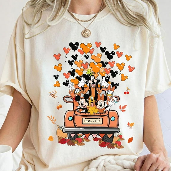 Disney Mickey And Minnie Thanksgiving On Main Street Shirt, Disney Fall Vibes Family Matching Tee, Disneyland Fall Autumn Vacation Trip Gift, S-5XL Shirt
