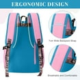thumbnail image 6 of DAKIMOE School Backpack for Teens Middle School Bookbag Students Lightweight Durable Casual Outdoor Daypack College, Blue and Pink, 6 of 7