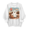 thumbnail image 2 of Inverlee Women's Halloween Sweatshirts Plus Size Pumpkin Ghost Graphic T-shirt Classic Crewneck Sweatshirt Long Sleeve Tunic Pullover Tops Halloween Costumes, 2 of 4