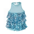 thumbnail image 3 of Eandarui Girls Shiny Sequins Ballet Dance Costume Latin Jazz Performance Dancewear Blue 16, 3 of 7