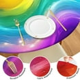 thumbnail image 4 of Colorful Tie Dye Wave Pattern Round Fitted Tablecloth with Elastic Edge,Dining Table Cover Waterproof,Outdoor Round Tablecloth for Camping,Dining,Indoor and Outdoor, 4 of 7