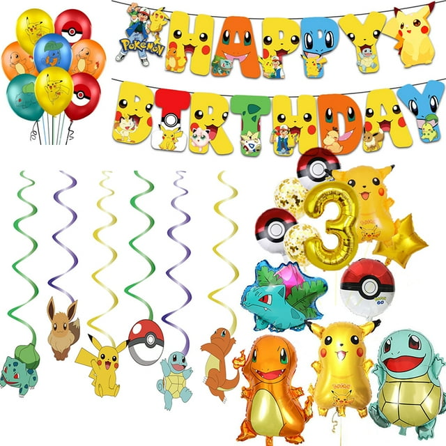 Pokemon Birthday Decorations Party Pikachu Tableware Plate Napkin Backdrop Balloons Decor For Kids Party Baby Shower Supplies