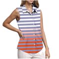 thumbnail image 2 of Womens Tank Top Casual Single Button Up Work Shirts Cute Print Sleeveless Lapel Shirt Tank Tops Casual Loose T-Shirts Summer Vests Tops, 2 of 6