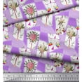 thumbnail image 3 of Soimoi Modal Satin Fabric Leaves & Flower Floral Print Fabric by The Yard 42 Inch Wide, 3 of 3