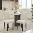 thumbnail image 4 of Funcionalidad individual, estilo sofisticado – Silla de comedor tapizada beige, respaldo alto Parsons, ribete de tachuelas, lino suave,diseño ergonómico. Especificaciones: 1 unidad, pack arpillera., 4 of 7