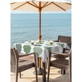 thumbnail image 3 of Outdoor Tablecloth with Umbrella Hole for Patio/Picnic/Party/Camping, Green Geometric Waterproof Table Cloth Square Cover Washable, Vintage Moroccan Rhombic Bohemia Gray (60"x 60"), 3 of 8