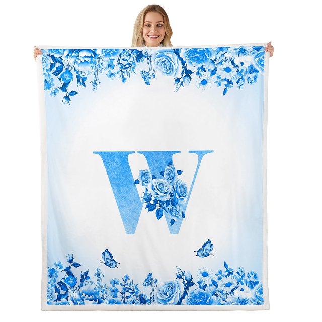 Erosebridal Letter Throw Blanket for Couch 30x40 For Teens,Rose Flower Plush Blanket,Butterfly Room Decorative