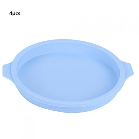 

8 Inch Cake Trays Baking Tray Plate Round Cake Tray For Colorful Cake For Baking 4Pcs Blue Housewife