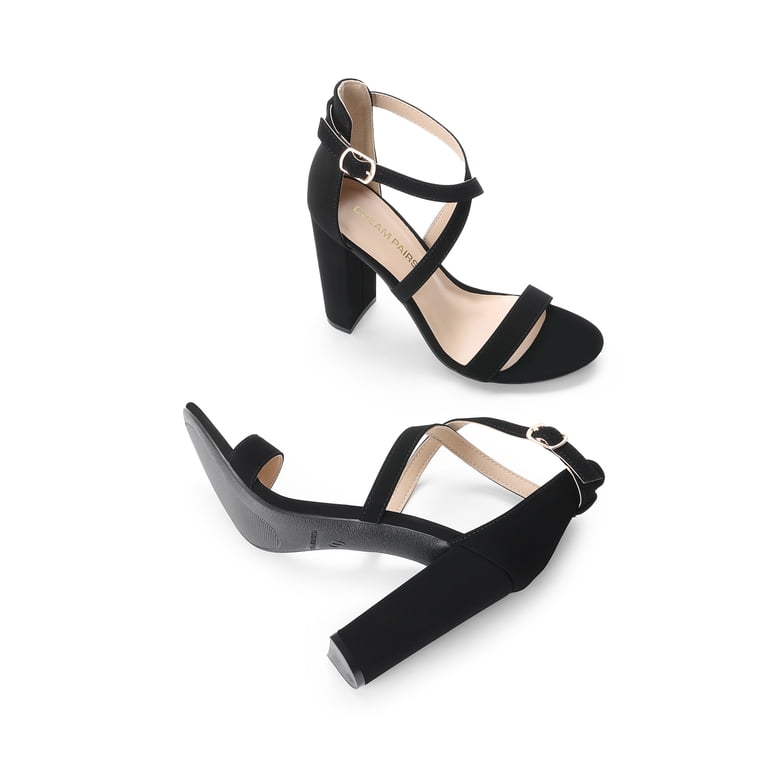 Inch Prom Black Heels DREAM PAIRS Inch High Heels For Women Chunky Block  Cross Strap Open