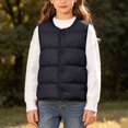 thumbnail image 3 of StSilkitty Puffer Vest for Boys Girls Sleeveless V Neck Button down Jacket Coat Fall Winter Warm Outerwear with Pockets, 3 of 8