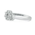 thumbnail image 4 of 10k White Gold Oval White Topaz And Diamond Three Stone Ring, 4 of 6