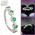 thumbnail image 2 of Solid 14K White Gold Nose Hoop 20G Nose Ring Bezel Set 5-Stone Emerald Gemstone Nose Hoop - Ear Cartilage Ring - May BirthStone Nose Ring NH5BZ15-EDWG, 2 of 2