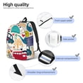thumbnail image 3 of Disketp London Symbols print Canvas Backpack Lightweight Travel Daypack Student Rucksack Laptop Backpack-Small, 3 of 5
