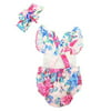Toddler Infant Kids Baby Girl Cotton Floral Romper Jumpsuit Bodysuit Clothes Outfit