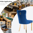 thumbnail image 5 of Dining Room Chairs with Velvet Fabric Dining Chairs with Golden Stainless Steel Plating Legs, Backrest and Button Velvet Fabric Design,Luxury Home Furniture for Dining Room(Blue Set of 8), 5 of 11