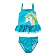 Flapdoodles girls Rainbow Unicorn 2Pc Swimsuit, 5