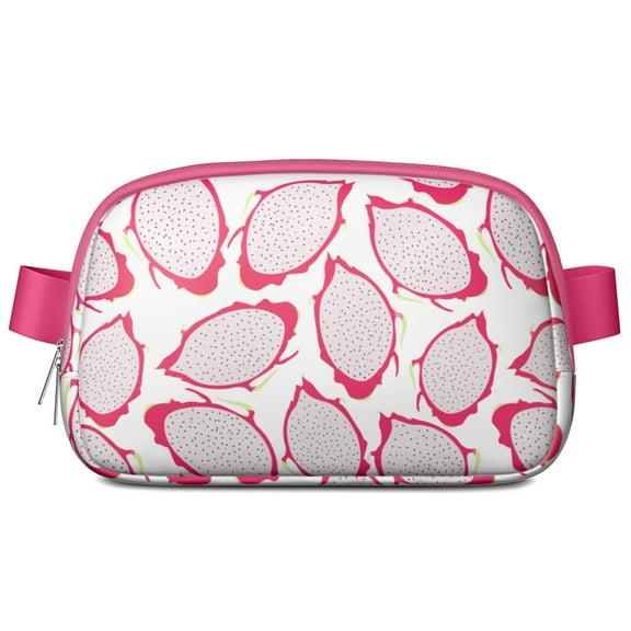 Cute Dragon Fruit Fanny Pack – Kawaii Pitaya Print Belt Bag in Pink & White, Exotic Tropical Fruit Design for Fun & Fresh Aesthetic