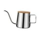 thumbnail image 2 of Cafetera de goteo para café, tetera, tetera de acero inoxidable de 350 ml con tapa de bambú, tetera para acampar, tetera de goteo para café argén, 2 of 9