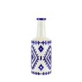 thumbnail image 1 of Benzara BM188077 Bottle Shape Decorative Ceramic Vase with Tribal Design - White & Blue - Large, 1 of 1