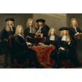 thumbnail image 2 of Arnold Boonen 18x13 Black Ornate Wood Framed Double Matted Museum Art Print Titled - The Regents of the Burgerweeshuis (1716), 2 of 5