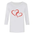 thumbnail image 4 of BEFOKA Womens 3/4 Long Sleeve Shirts Valentine'S Day Crewneck Sweatshirt Love Heart Printed Casual Blouse Tops Womens Tops Dressy Casual Pullover Sweatshirt Graphic T-Shirts Lights Tee Tops, 4 of 5