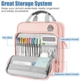 thumbnail image 5 of MoKo Zipper Binder with Strap Handle, 2 inch 3 Ring 500 Sheet Capacity Multi-Pockets Binder Organizer, School Office Supplies, Pink, 5 of 8