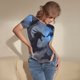 thumbnail image 3 of Fotbe Black And Blue Lightning Dragon Body de Mujer con Cuello Redondo y Mangas Cortas, Sin Mangas Ajustado, Suave, Cómodo y Básico-XX-Large, 3 of 7