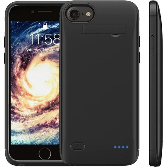 AOLIGEI Battery Case for iPhone 8/7/6/6S/SE (2022/2020) (4.7 inch), Ultra Slim 5200mAh Extended Rechargeable Charging Case, Backup Portable Rechargeable Protective Charger Case - Black