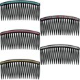 thumbnail image 1 of MARY LAVENDER Peine para el cabello para mujeres y niñas, juego de 5 piezas de plástico mediano, 20 dientes, clips decorativos para sujetar flequillo, accesorios para el cabello con giro francés en 5, 1 of 5