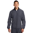 thumbnail image 1 of Discontinued  Sport-Tek ®  Piped Colorblock Wind Jacket. Jst61 S Graphite Grey/ True Navy/ White, 1 of 1