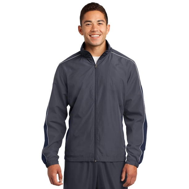 SPORT-TEK Chaqueta cortavientos con bloques de colores para hombre S Gris grafito/Azul marino/Blanco deporte-tek JST61