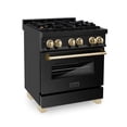 thumbnail image 2 of ZLINE 30 in. Autograph Edition Dual Fuel Range in Black Stainless Steel with Champagne Bronze Accents (RABZ-30-CB), 2 of 5